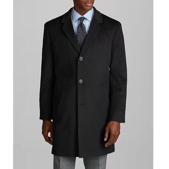 NWT JOS A BANK Topcoat Traditional fit Soft Wool Blend Coat 48R Charcoal D040231 - Picture 1 of 2